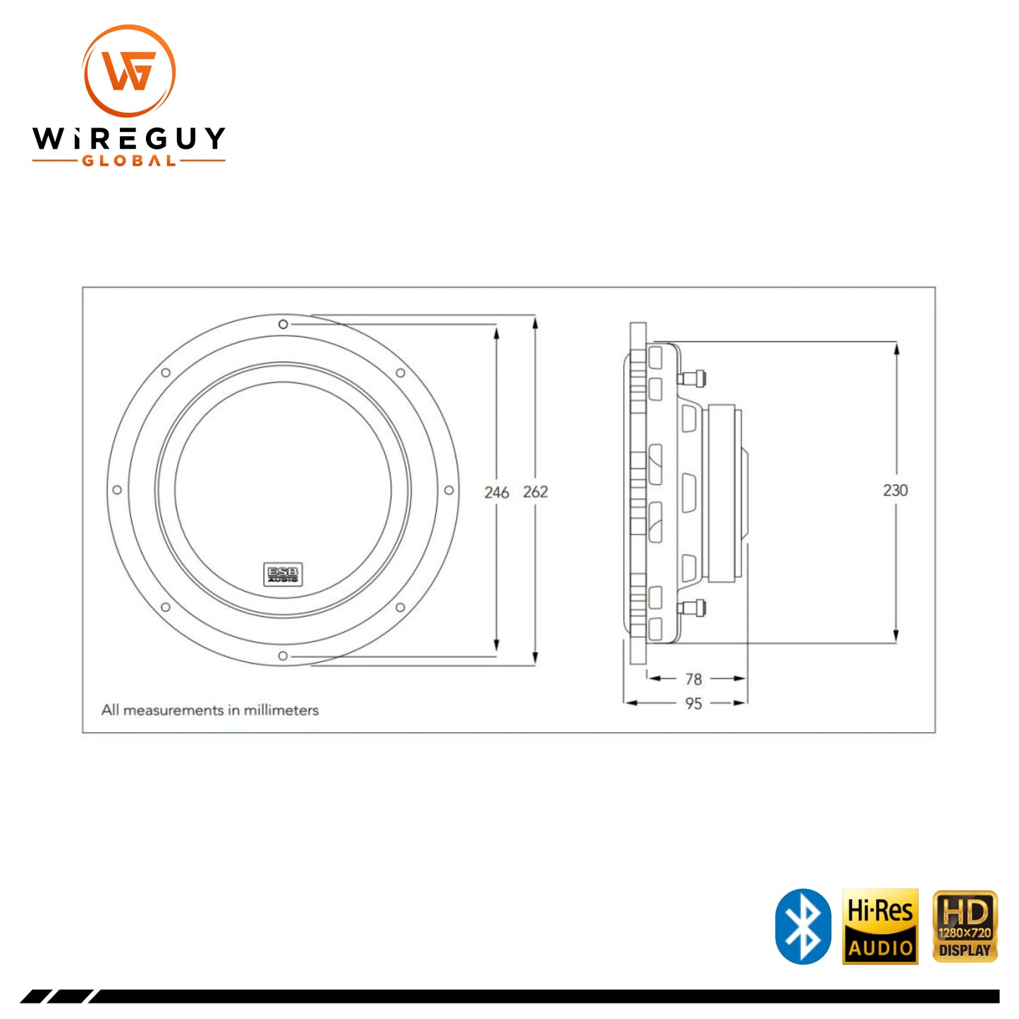 Zapco ESB 10" Slimline Dual 4-OHM 250w RMS Subwoofer