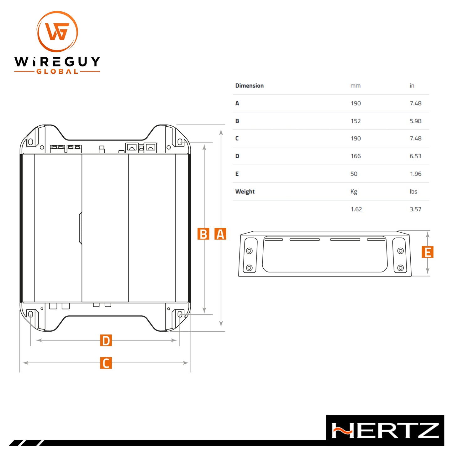 Hertz DP 1.500 Dieci Power Mono Subwoofer Amplifier 500W RMS x 1 at 2 OHMs