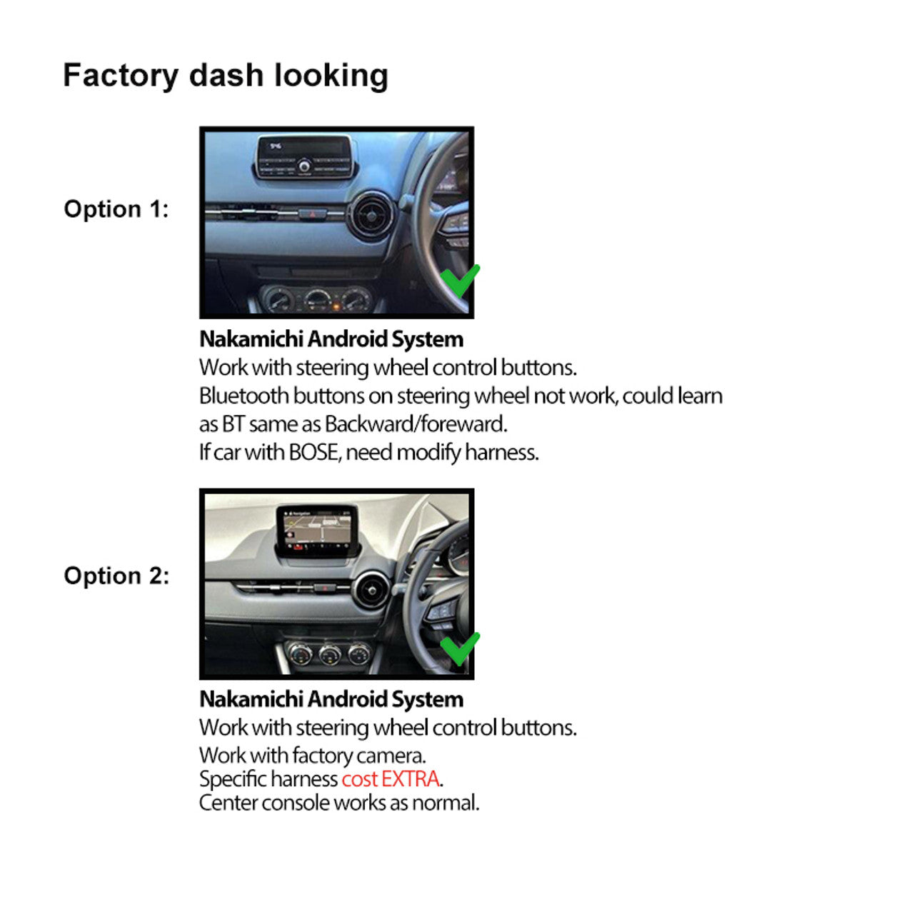 Nakamichi Wireless Apple CarPlay & Android Auto Solution Compatible with Mazda 2 CX-3 2014+
