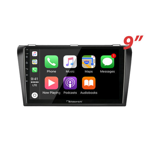 Nakamichi Wireless Apple CarPlay & Android Auto Solution Compatible with Mazda 3 2004-2009