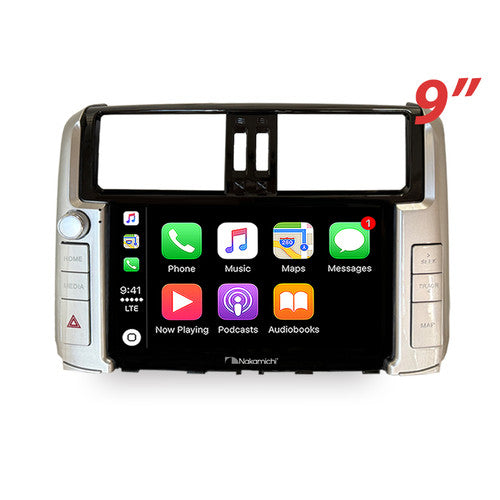 Nakamichi Android Wireless Apple CarPlay & Android Auto Sat Nav Solution for Toyota Prado 2009-2013