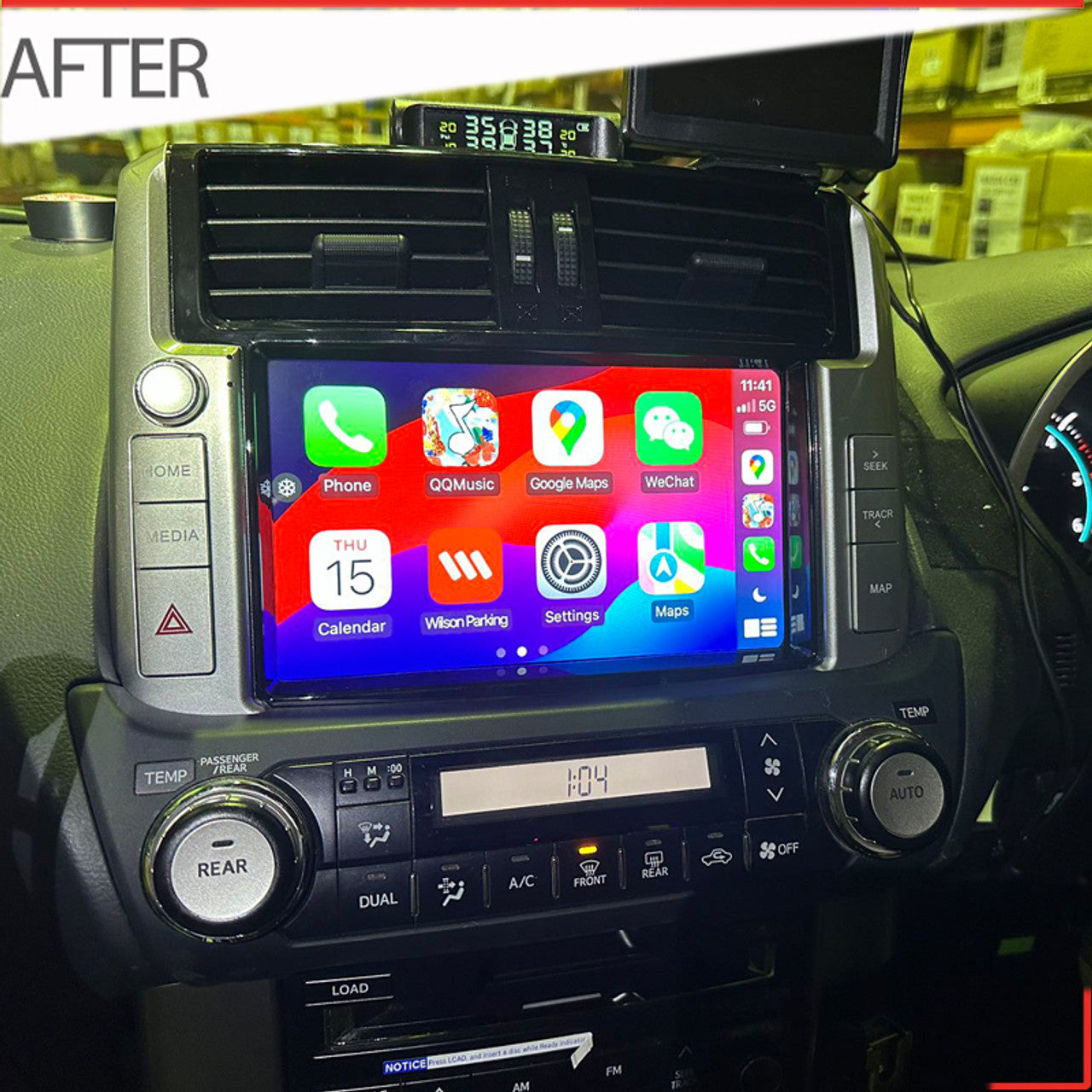 Nakamichi Android Wireless Apple CarPlay & Android Auto Sat Nav Solution for Toyota Prado 2009-2013