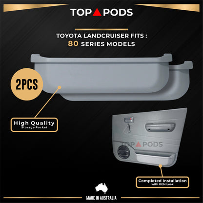 80 Series TOYOTA Land Cruiser Front & Rear Speaker Pods with Storage Pockets