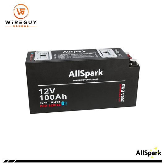 AllSpark - Pro-Series 12V 100Ah Slimline LiFePO4 Battery with Bluetooth