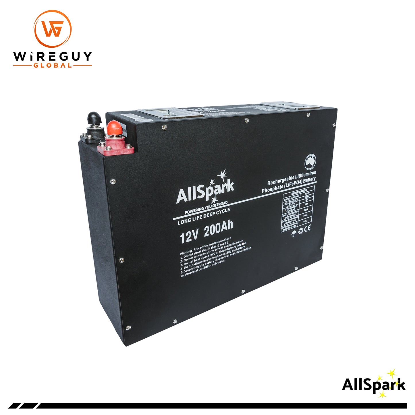 AllSpark | Slimline | 12v 200ah | 200/500A | Lithium Battery