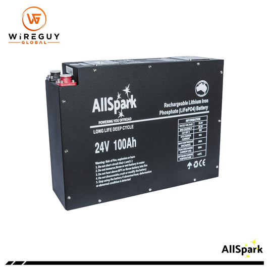 AllSpark Slimline 24V 100ah High Performance LiFePO4 Lithium Battery