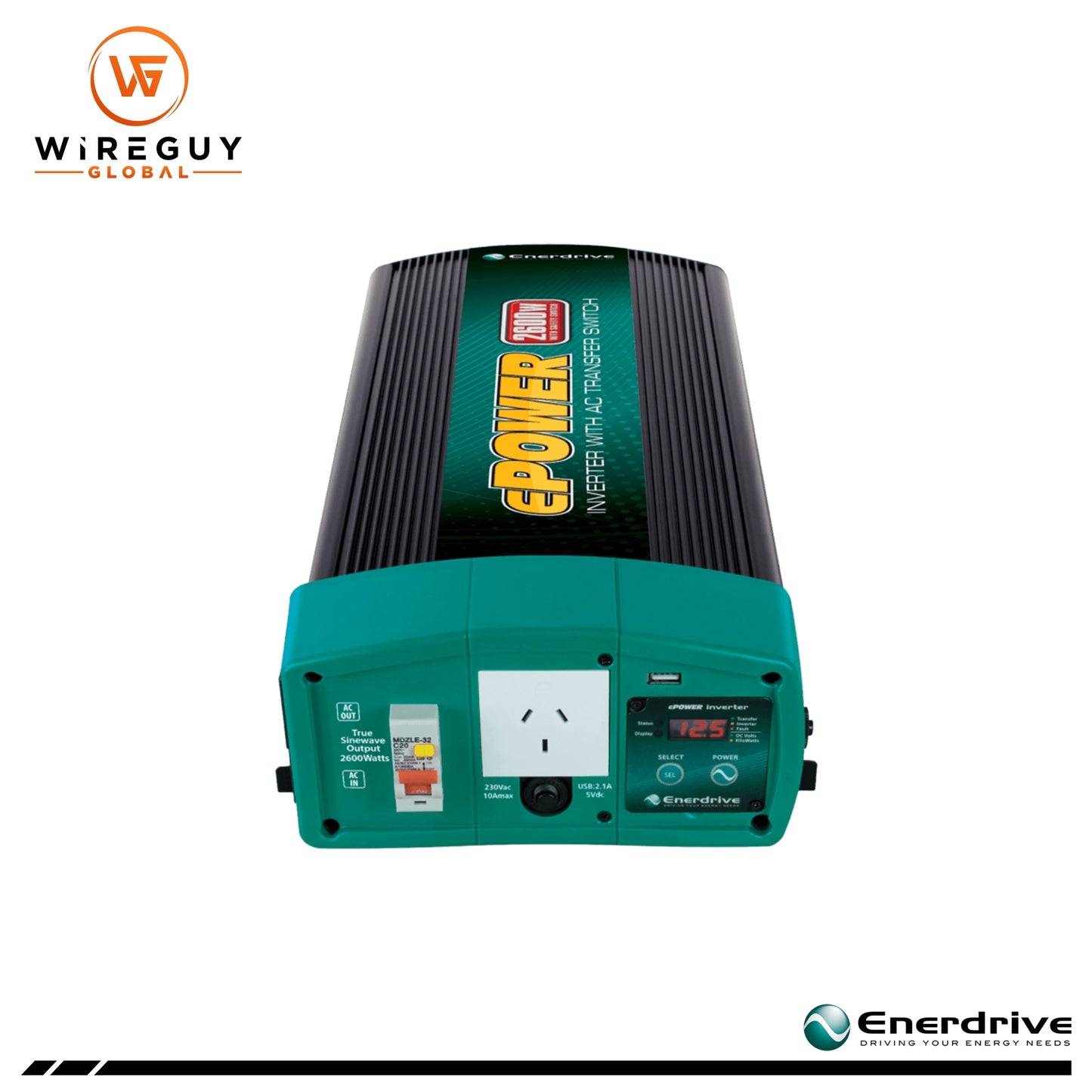 Enerdrive ePOWER 2600W 12V Pure Sine Wave Inverter with AC Transfer