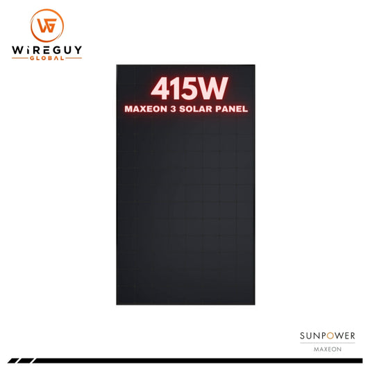 SunPower Maxeon3 415W Shade-Resistant All-Black Fixed Solar Panel