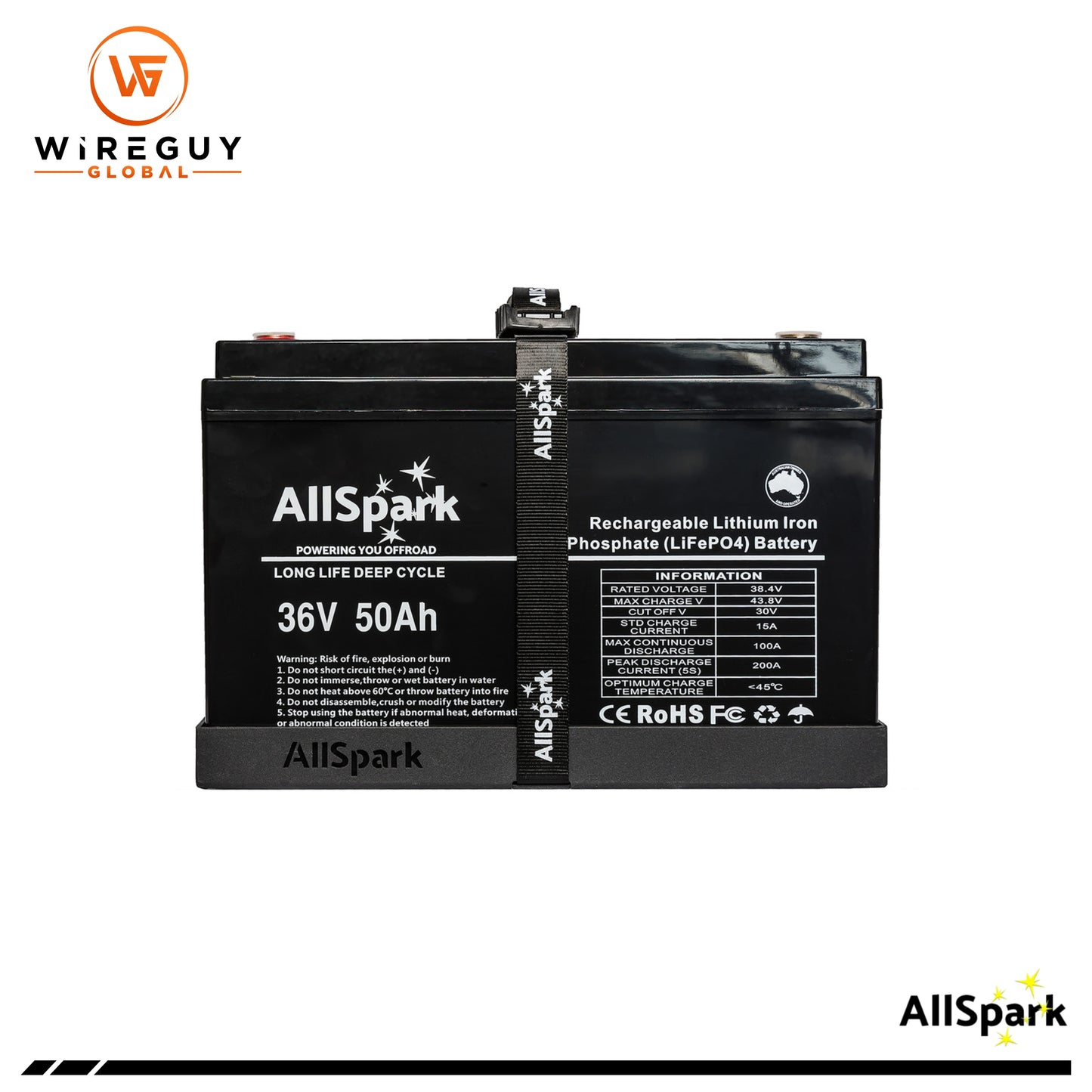 Allspark 36V 50ah High Performance Lithium Battery IP67 Marine Battery