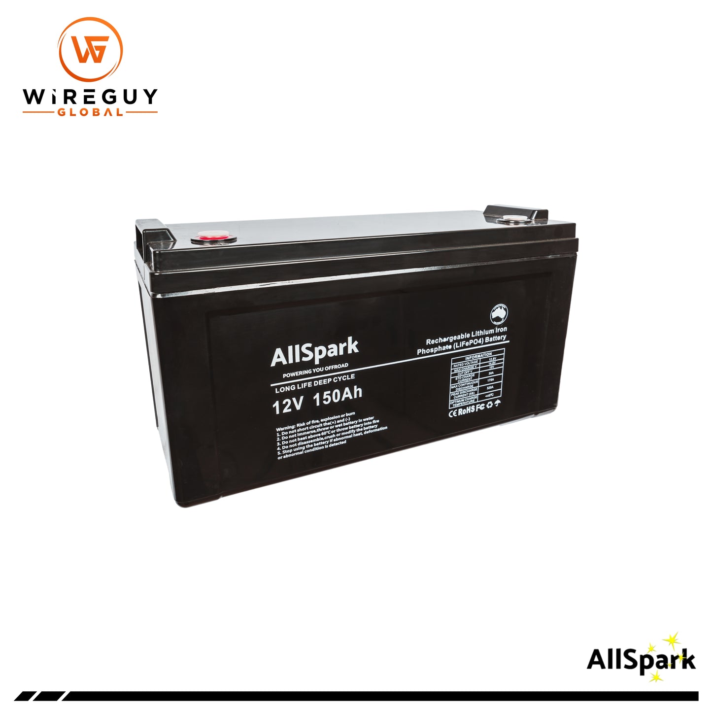 AllSpark 12V 150ah High Performance Lithium Battery - Bonus Deal