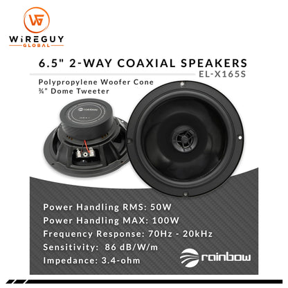 Rainbow Audio EL-X165S 2-Way 6.5-Inch Coaxial Speakers