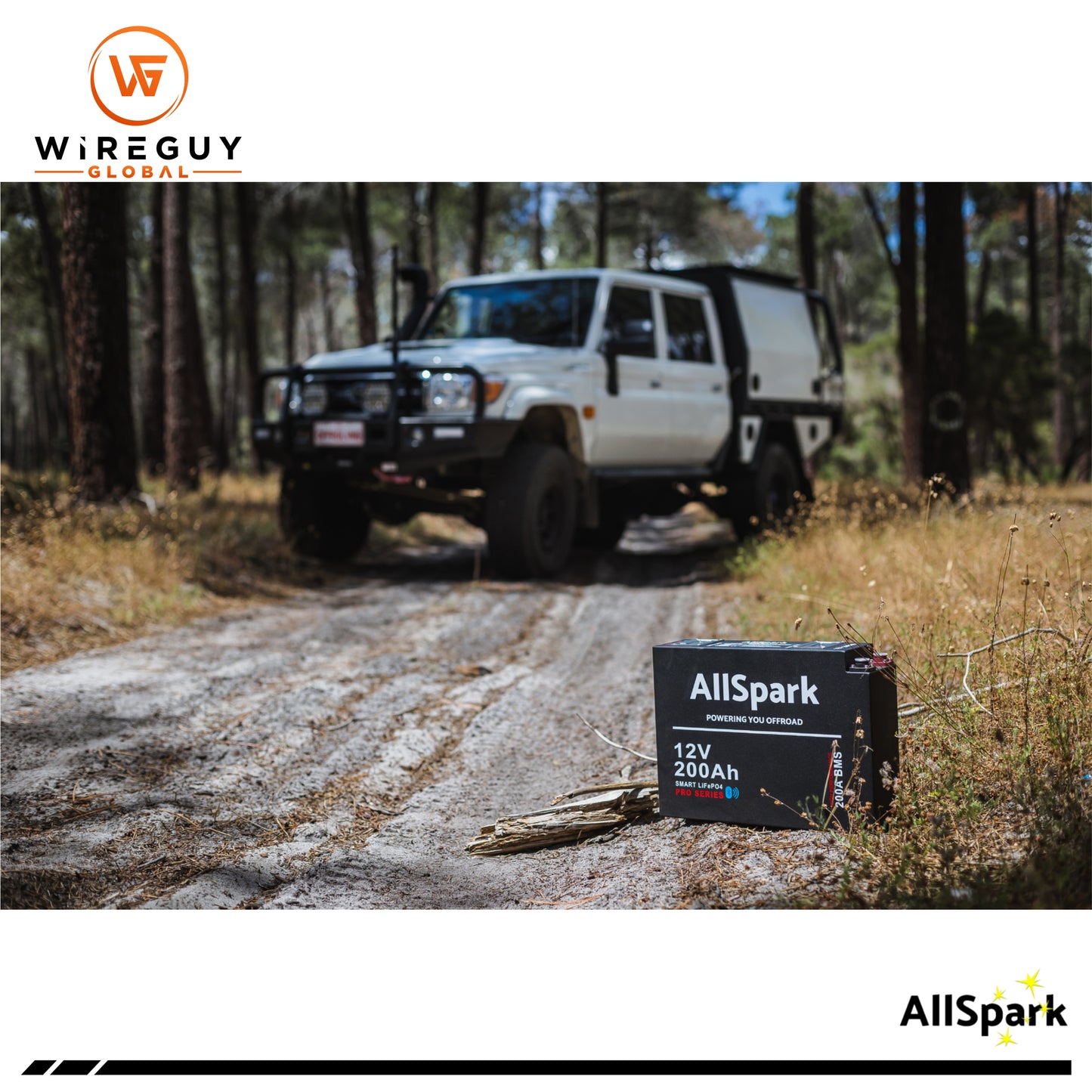 AllSpark - Pro-Series 12V 200Ah Slimline LiFePO4 Battery with Bluetooth