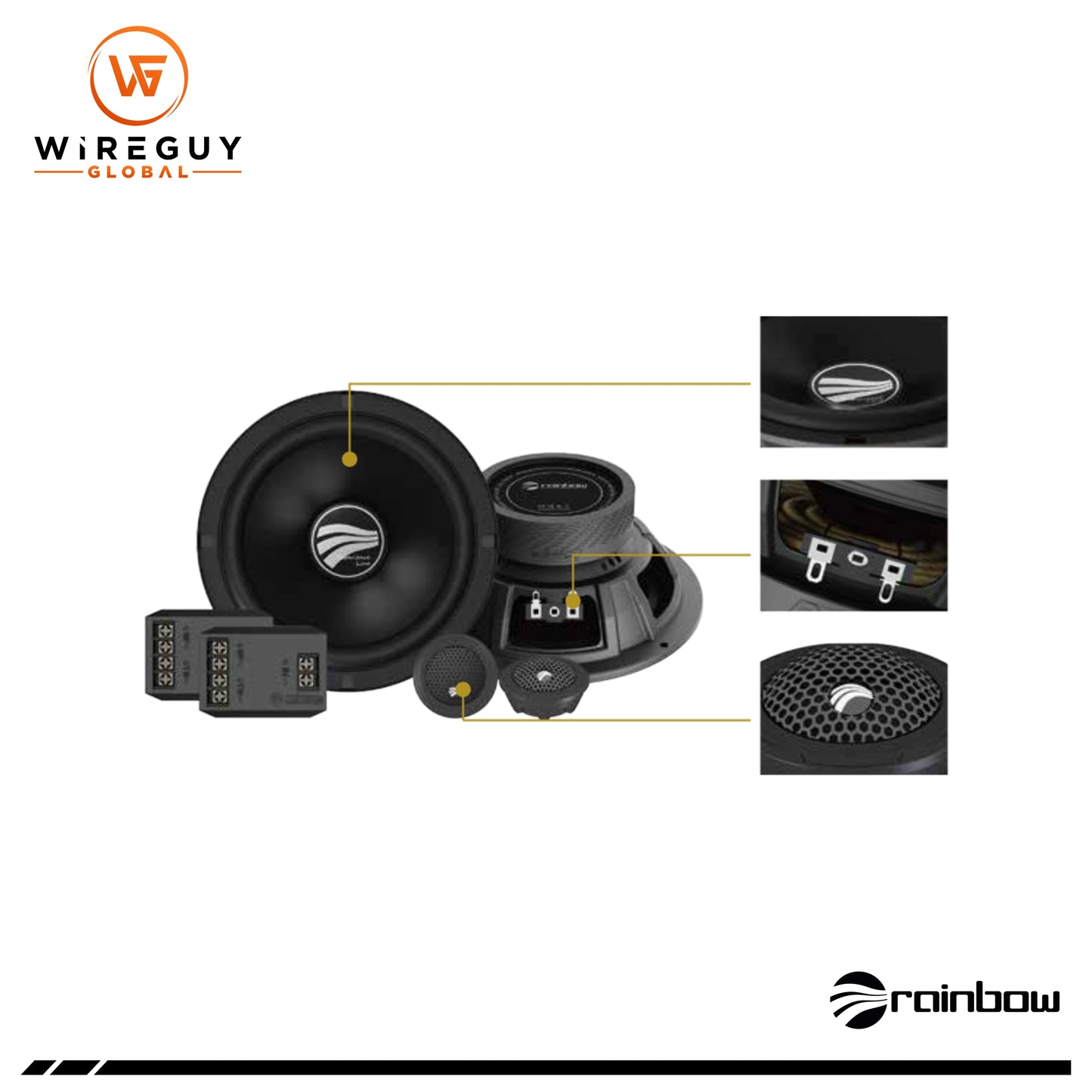 Rainbow Audio EL-C260S 6.5" 2-Way Component Speaker Set