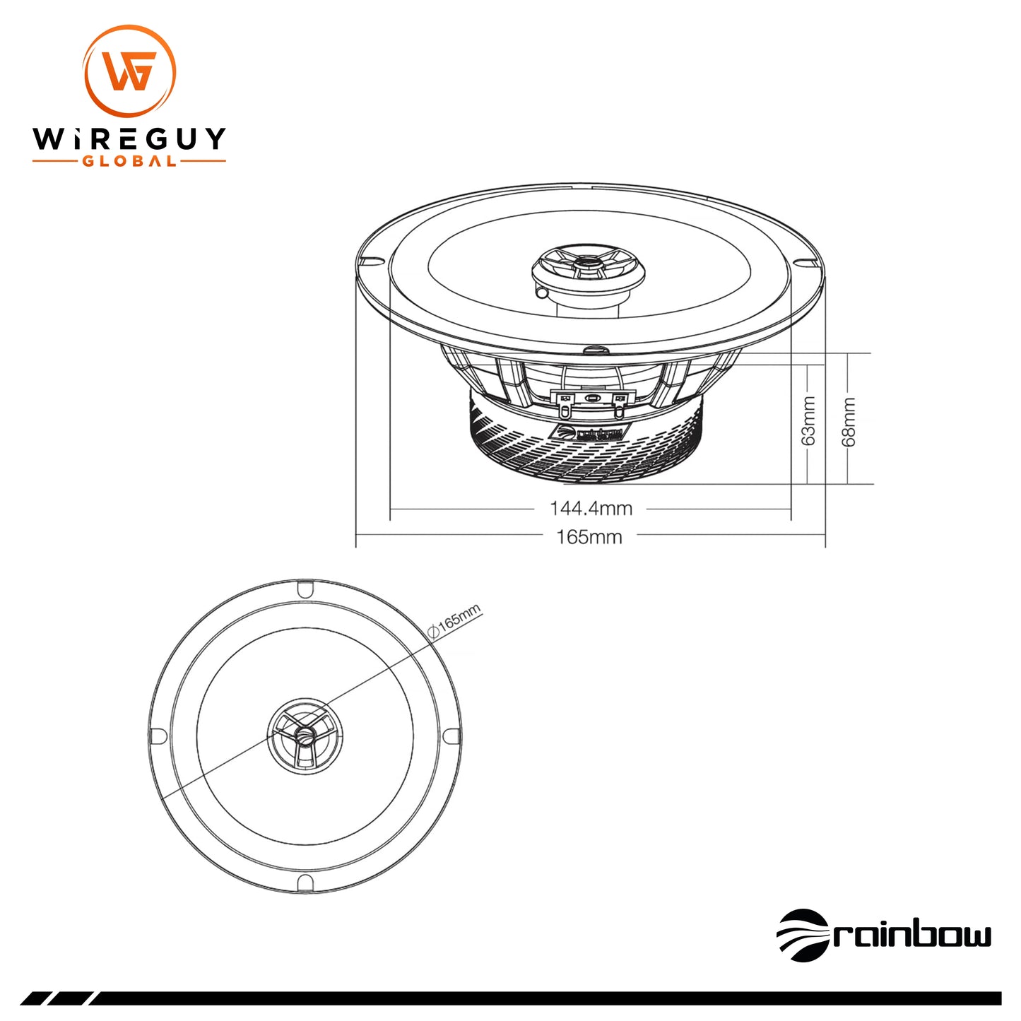 Rainbow Audio EL-X165S 2-Way 6.5-Inch Coaxial Speakers