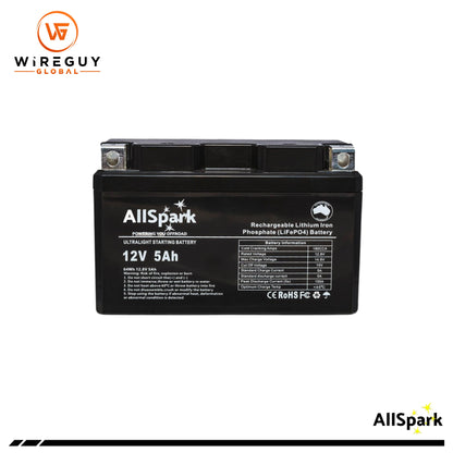 AllSpark 12v 5ah 180CCA Ultralight Lithium Go Kart Battery 850g