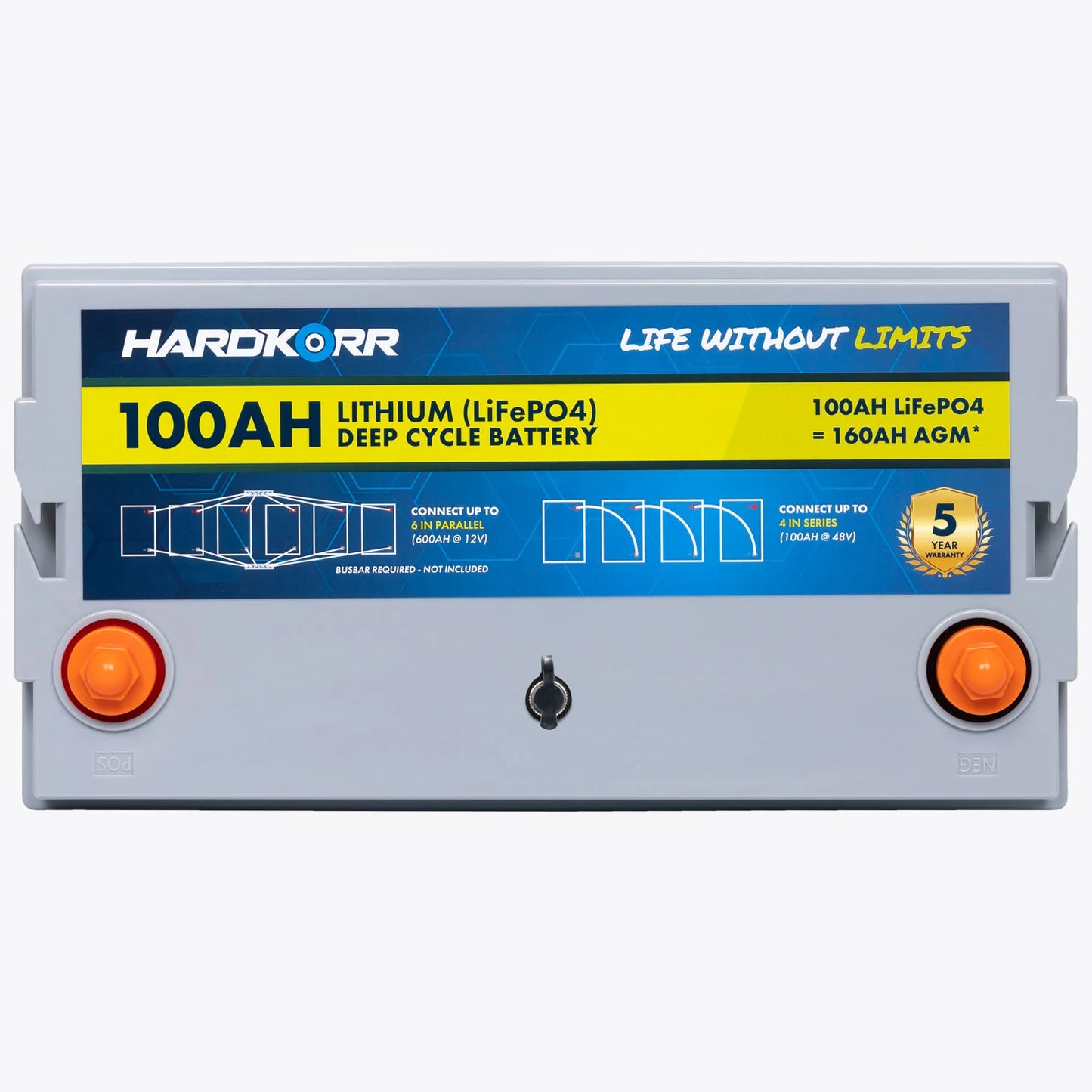 Hardkorr 100Ah Lithium (LiFePO4) Deep Cycle Battery