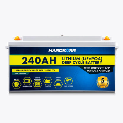 Hardkorr 240Ah Lithium (LiFePO4) Deep Cycle Battery w/Bluetooth