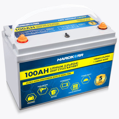 Hardkorr 100Ah Lithium (LiFePO4) Deep Cycle Battery