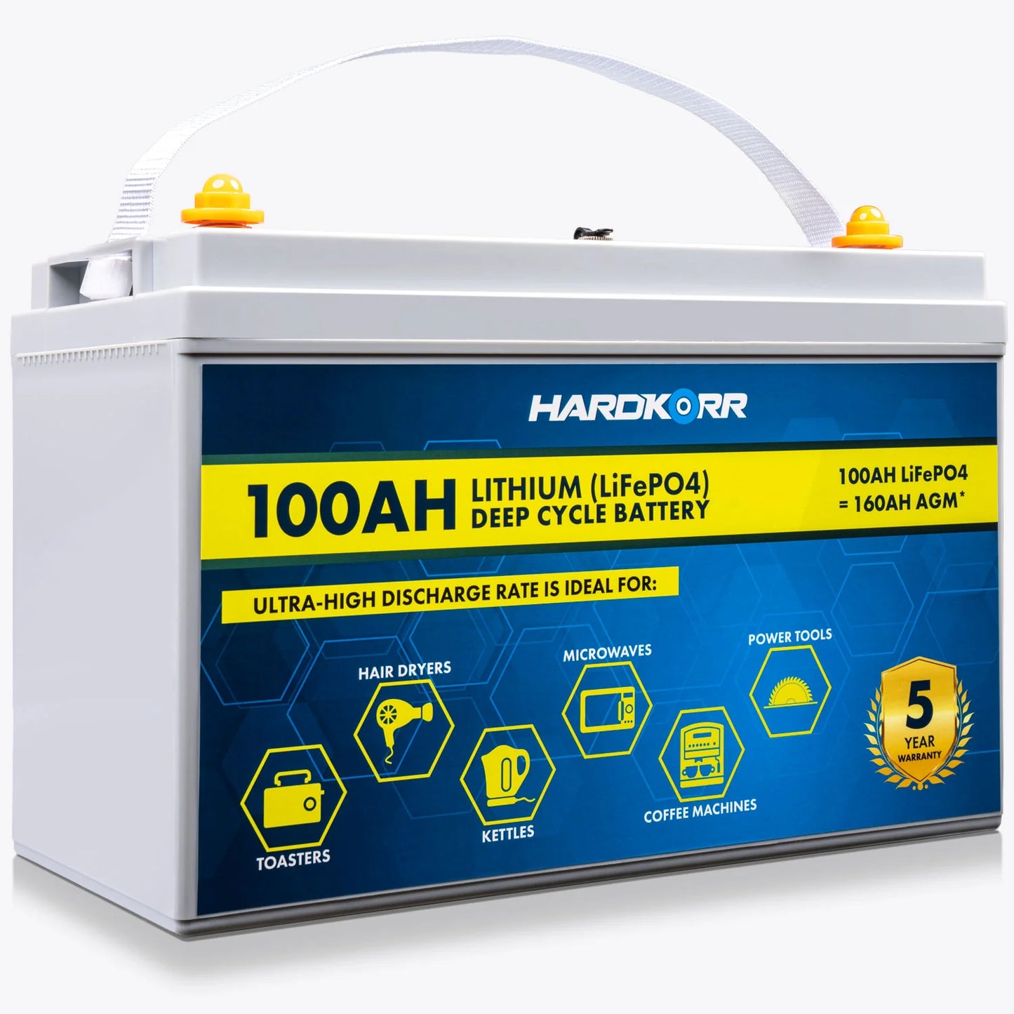 Hardkorr 100Ah Lithium (LiFePO4) Deep Cycle Battery