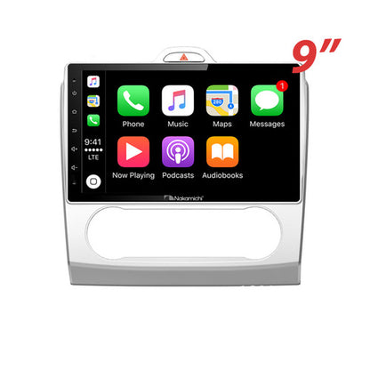 Nakamichi Wireless Apple CarPlay & Android Auto Solution Compatible with Ford Focus Auto Air Con 2004-2011