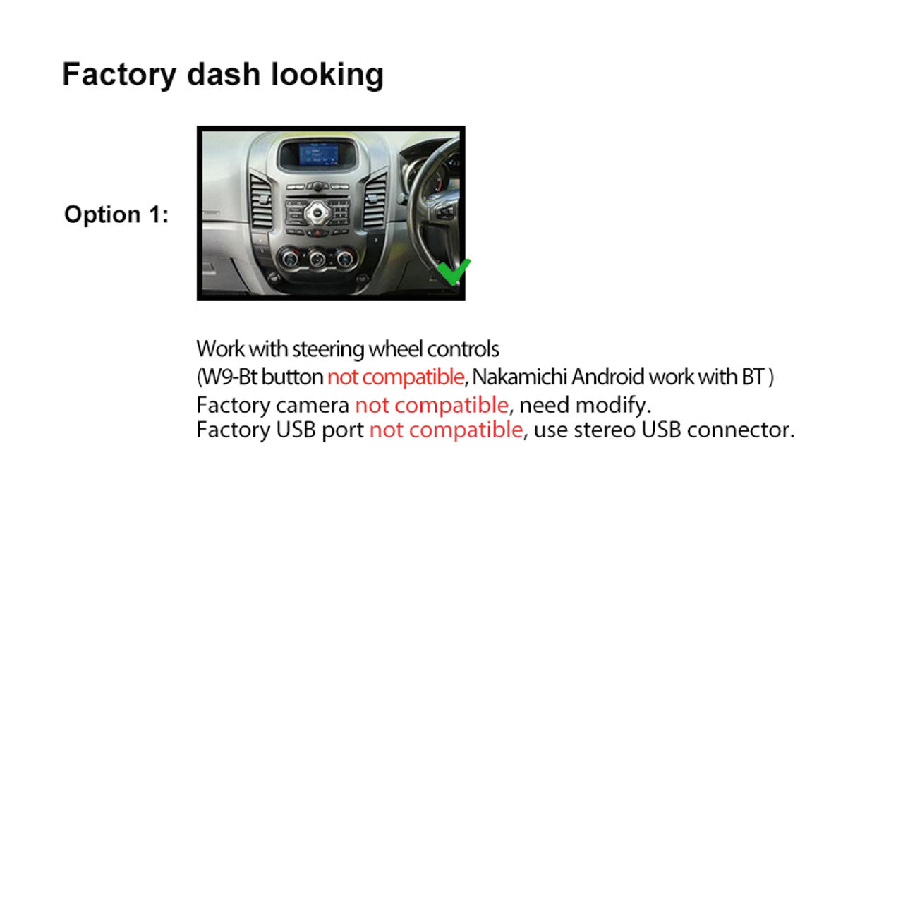 Nakamichi Wireless Apple CarPlay & Android Auto Solution Compatible with Ford Ranger 2012-2015