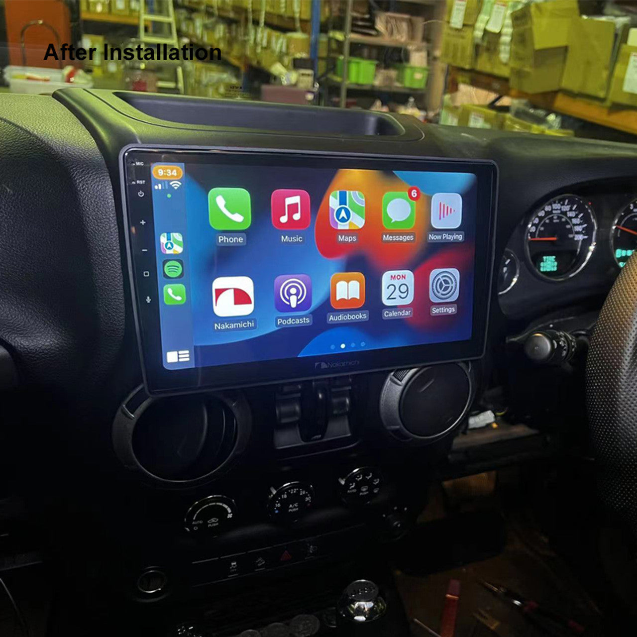 Nakamichi Wireless Apple CarPlay & Android Auto Solution for Jeep Wrangler 2007-2016