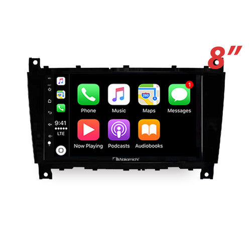 Nakamichi Android Wireless Apple CarPlay & Android Auto Sat Nav Solution for Mercedes CLK 2005-2008