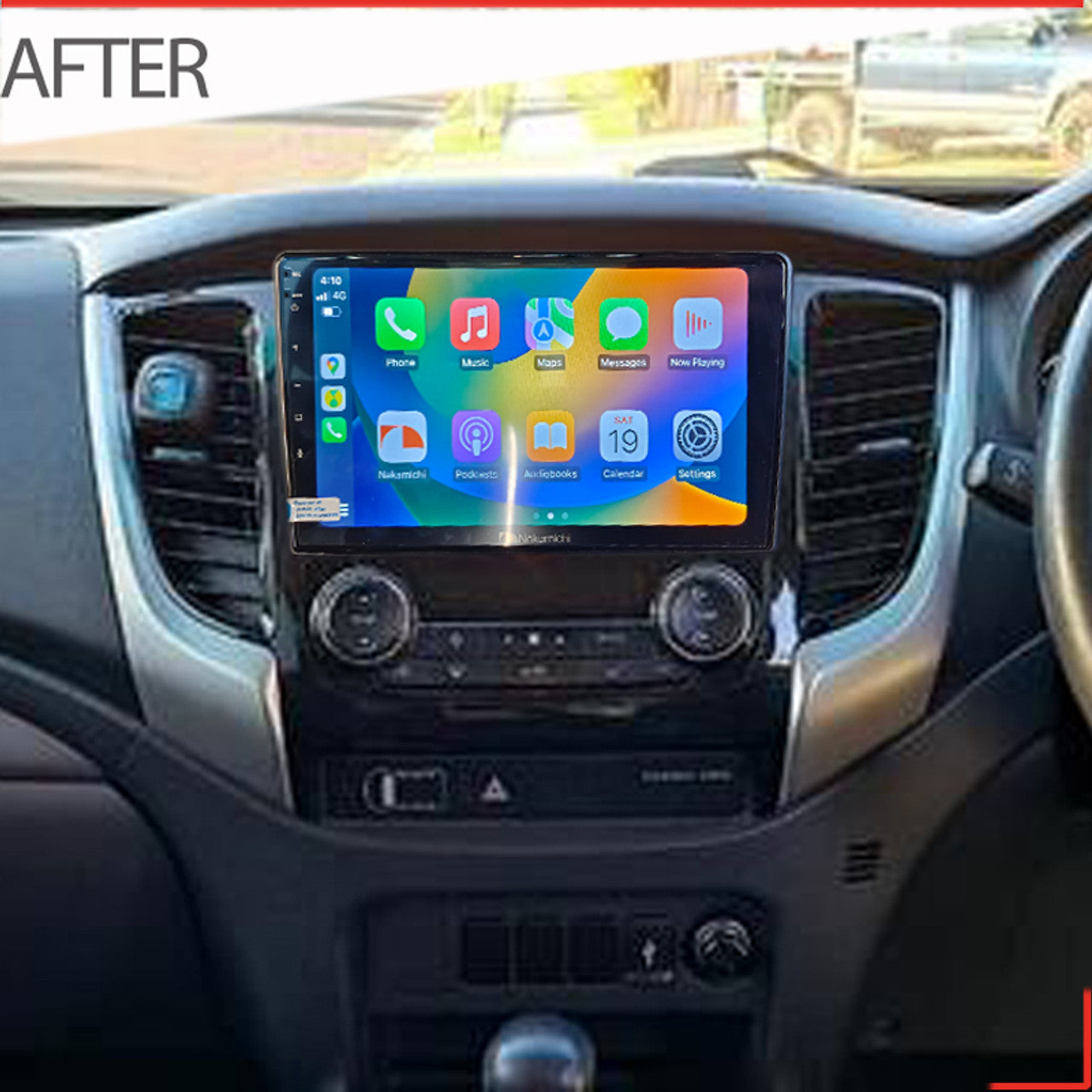 Nakamichi Wireless Apple CarPlay & Android Auto Solution for Mitsubishi Triton Auto A/C 2015-2018